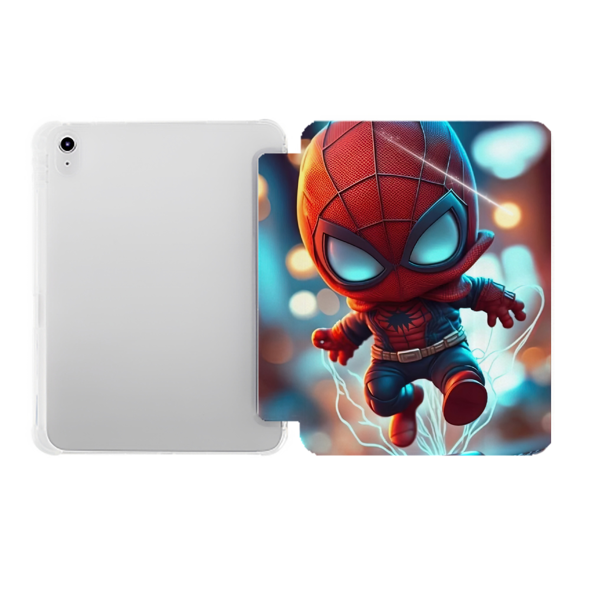 （画像用） Spider Man スパイダーマン IPad ケース ペン収納付き 三つ折りスタンド PUレザー×シリコン 対応機種9.5/10.5/10.9インチ